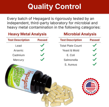 Hepagard Natural Liver Support Supplement with NAC, Vegan, Gluten-Free 30 Vegetable Capsules